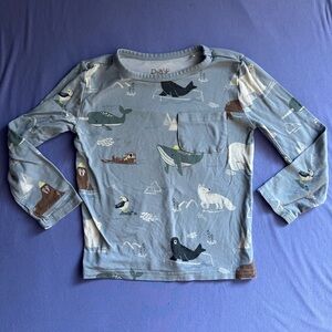 Little Sleepies Blue Animal Print Shirt